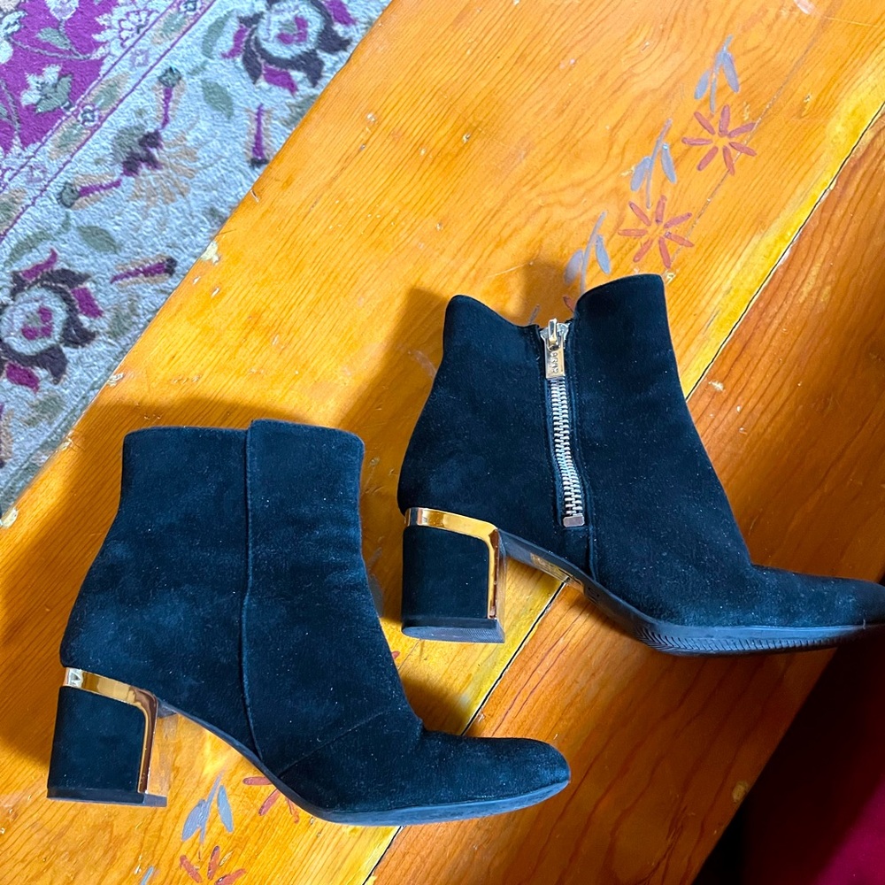 Black DKNY ankle suede boots